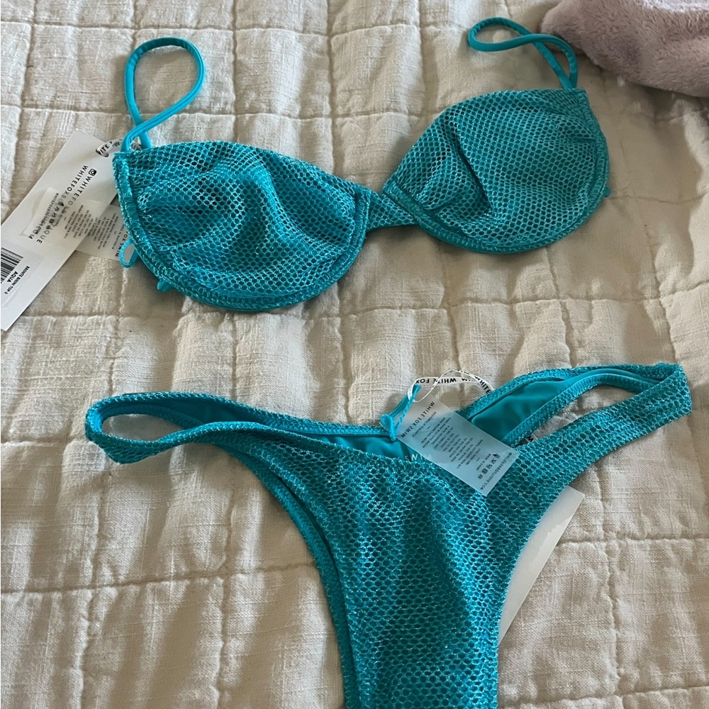 Blue Mesh/Shimmery Bikini Set